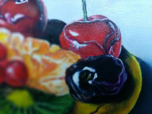 Натюрморт с фруктами, фрагмент картины, живопись маслом, холст 50/50